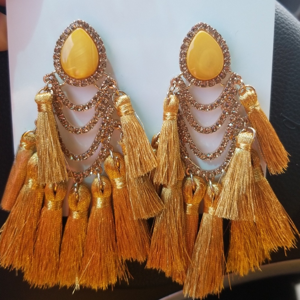 Beautiful mustard earrings